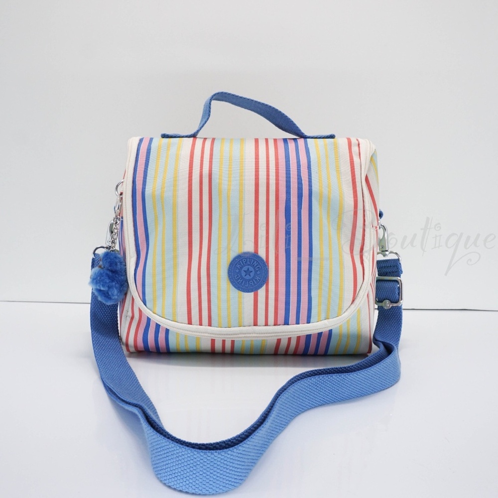 Kipling Kichirou Insulated Lunch Bag AC7256 Polyester Beachside Stripes Defect
